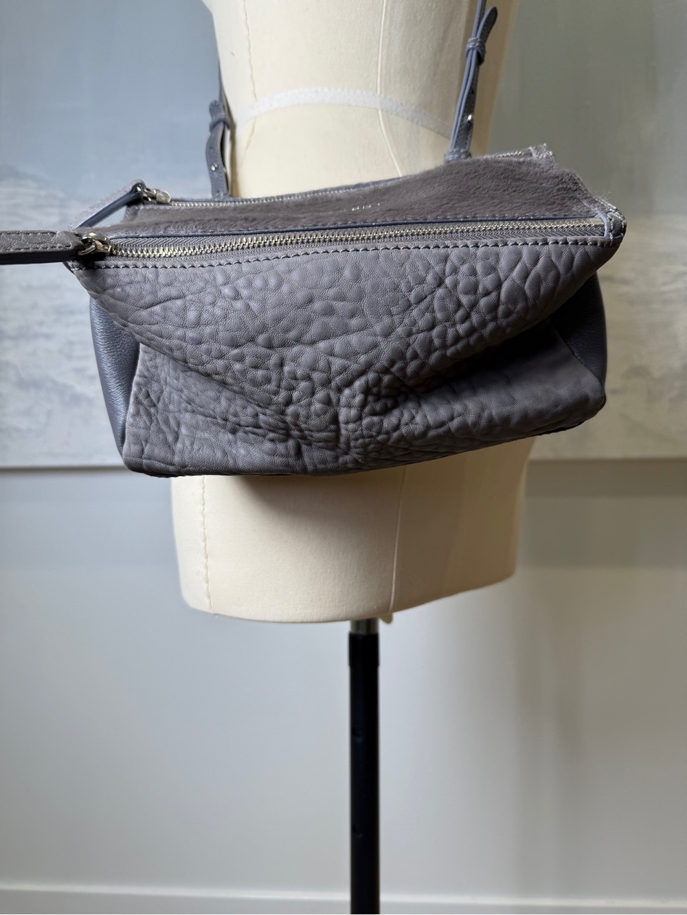 Givenchy Gray Pony & Pebbled Leather Crossbody Pandora - Picture 4 of 16